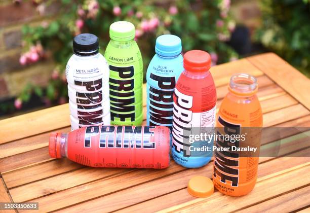 June 2023: A photo illustration of Primes Drinks on a table in June 2023 in London, England.