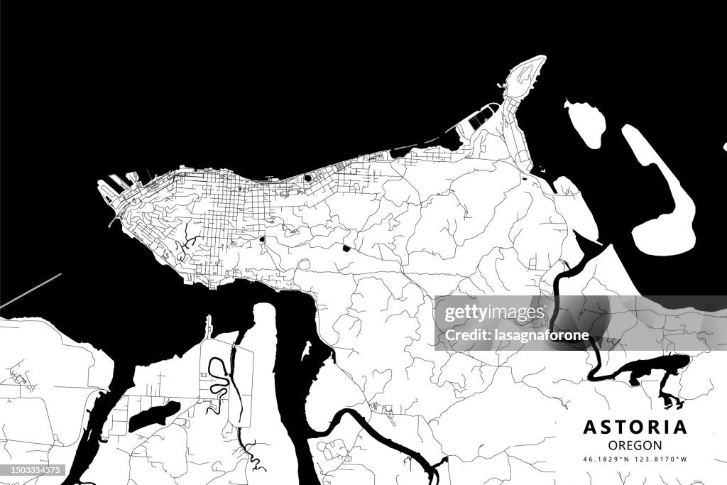 Astoria, Oregon, USA Vector Map