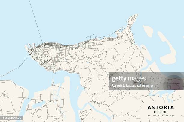 astoria, oregon, usa vector map - astoria oregon aerial stock illustrations