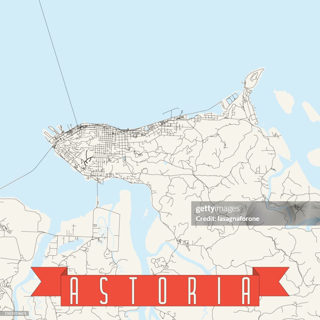 Astoria, Oregon, USA Vector Map