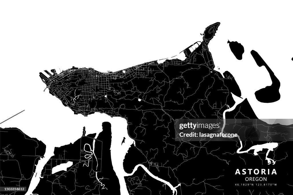 Astoria, Oregon, USA Vector Map