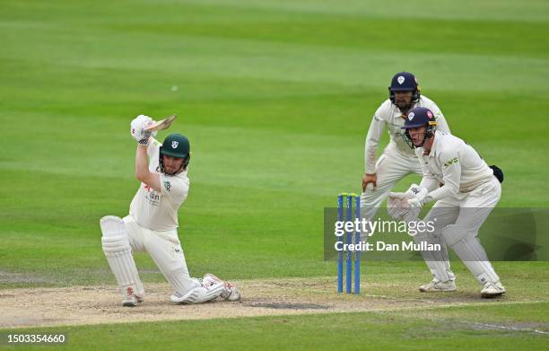 Ed Pollock of Worcestershire bats during day four of the LV= Insurance County Championship Division 2 match between Worcestershire and Derbyshire at...