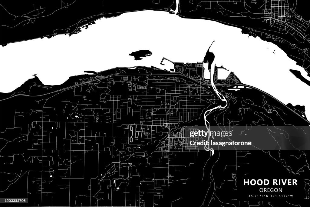 Hood River, Oregon, USA Vector Map