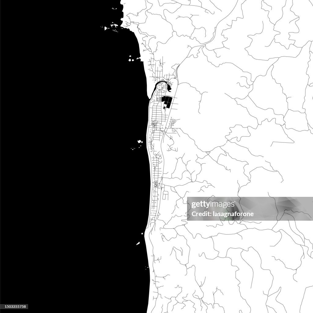 Cannon Beach, Oregon, USA Vector Map