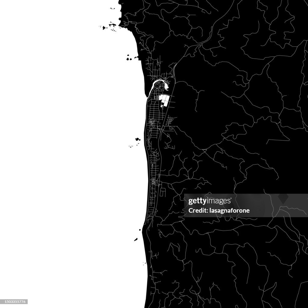 Cannon Beach, Oregon, USA Vector Map