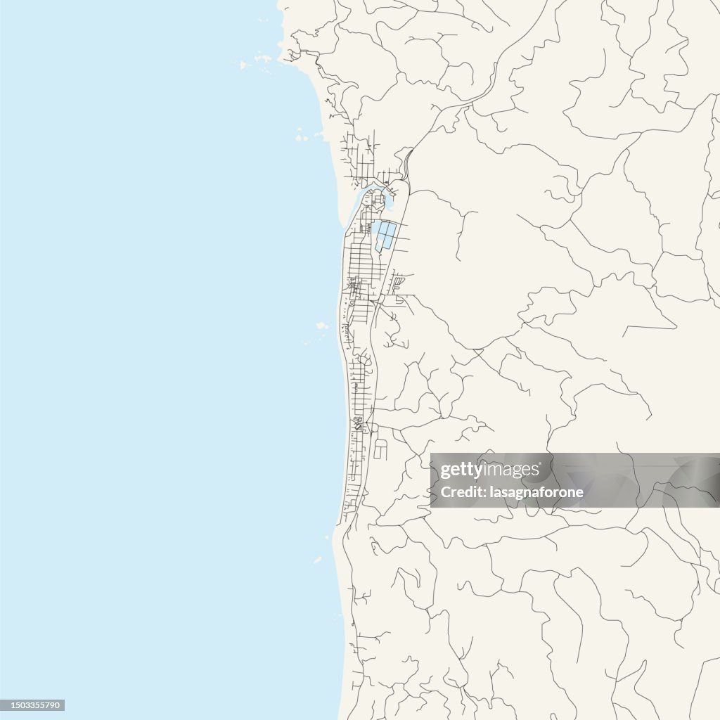 Cannon Beach, Oregon, USA Vector Map