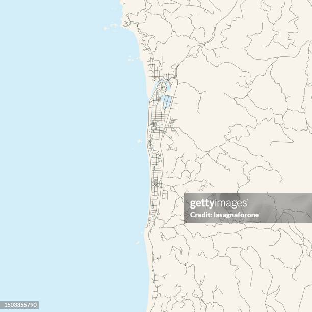 cannon beach, oregon, usa vector map - backdrop projection of beach stock illustrations