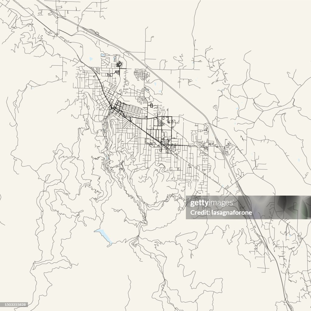 Ashland, Oregon, Stati Uniti Mappa vettoriale