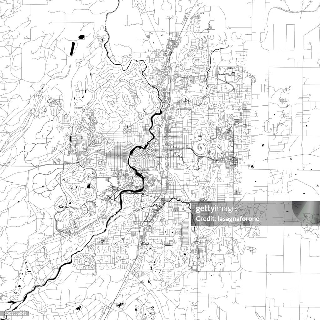 Bend, Oregon, USA Vector Map
