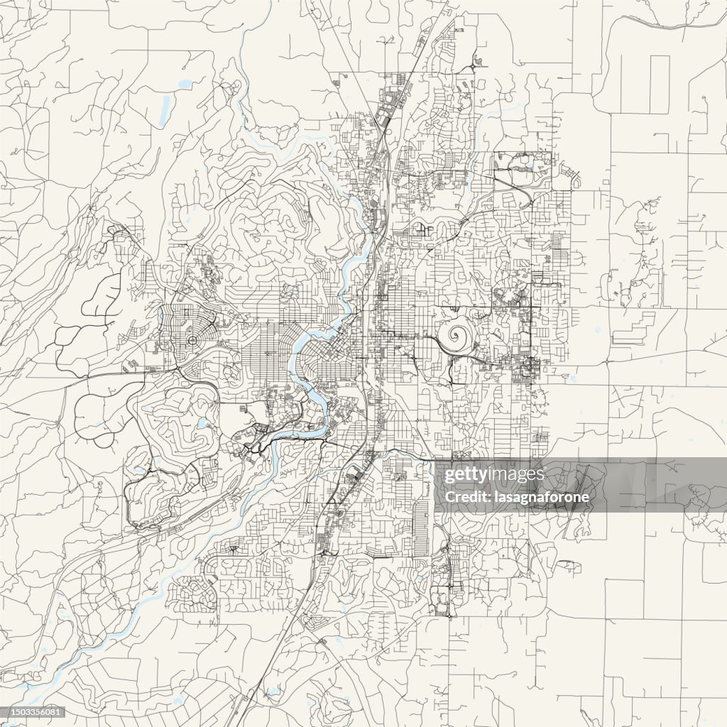 Bend, Oregon, USA Vector Map