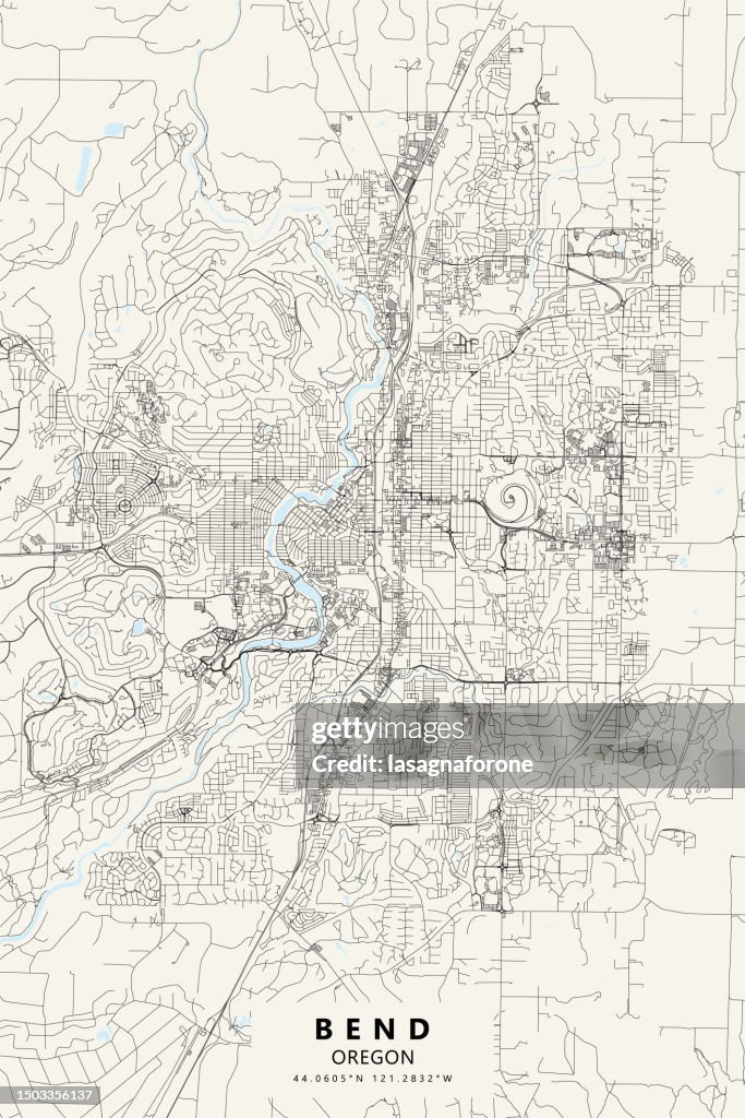 Bend, Oregon, USA Vector Map