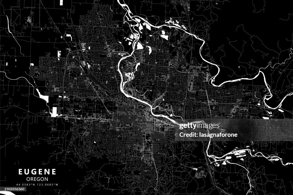 Eugene, Oregon, USA Vector Map
