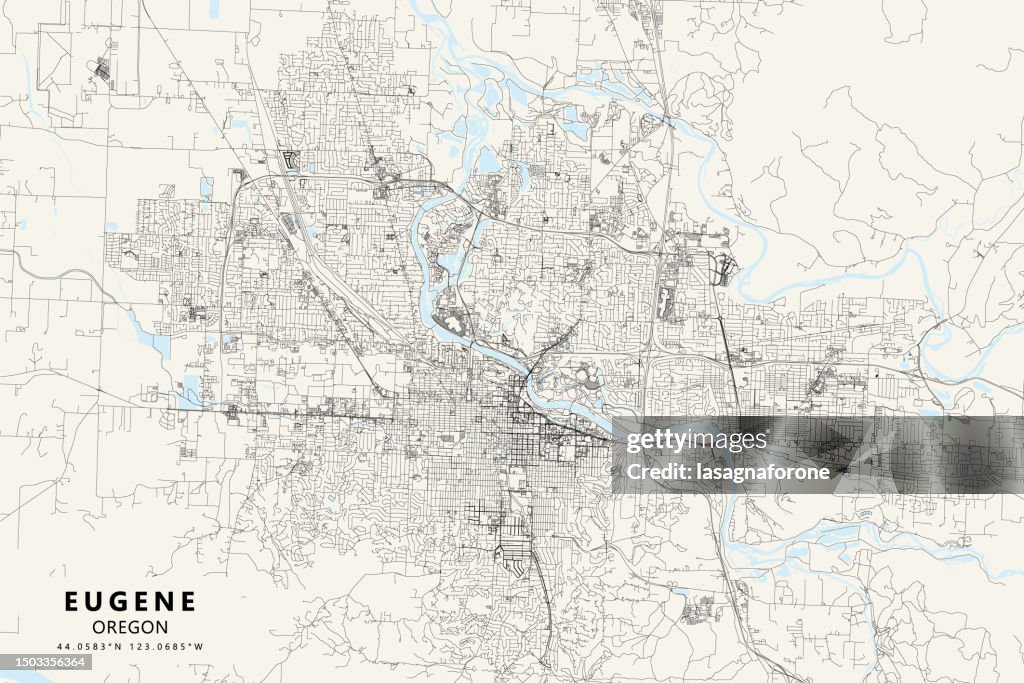 Eugene, Oregon, USA Vector Map