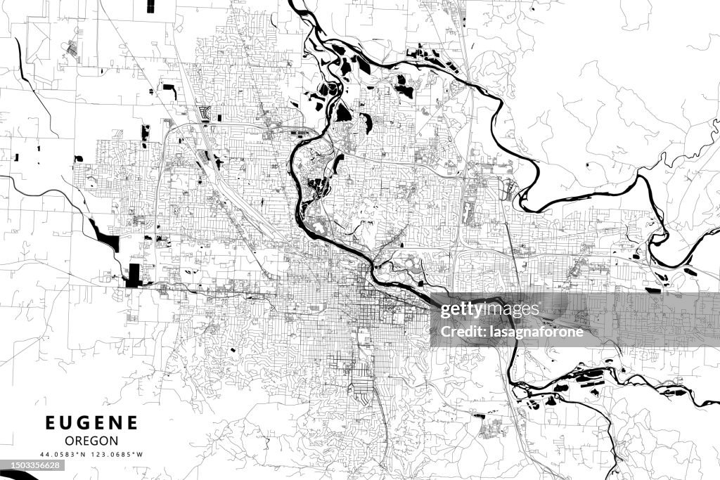 Eugene, Oregon, USA Vector Map