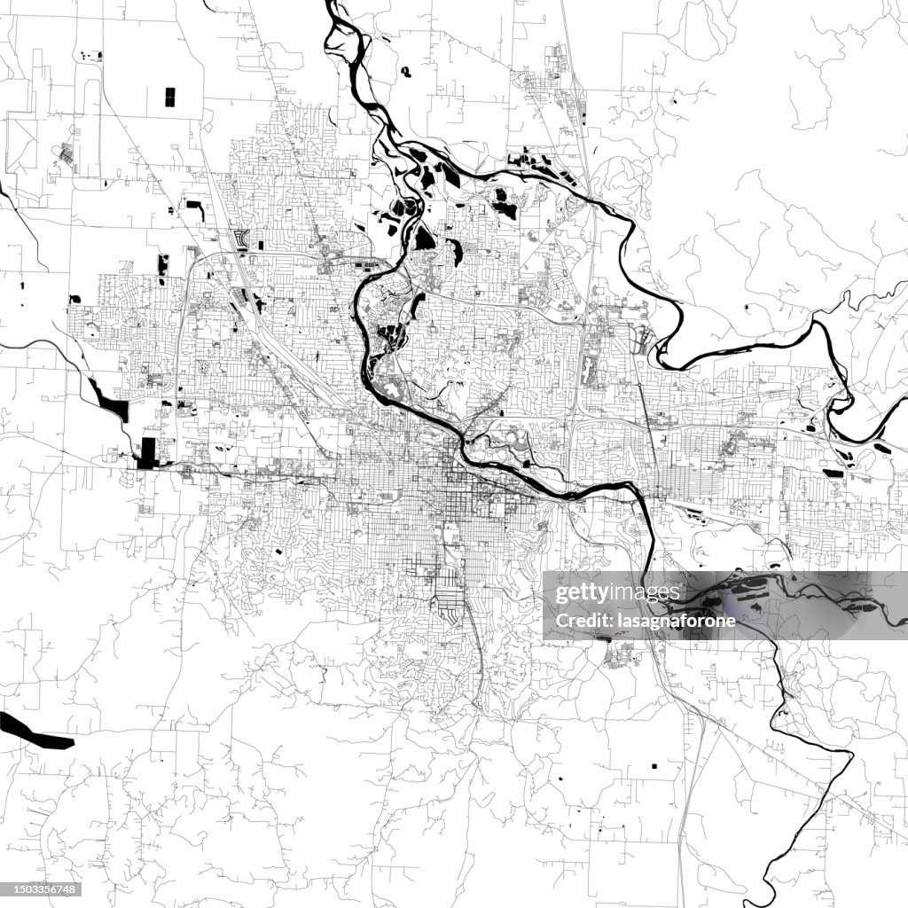 Eugene, Oregon, USA Vector Map