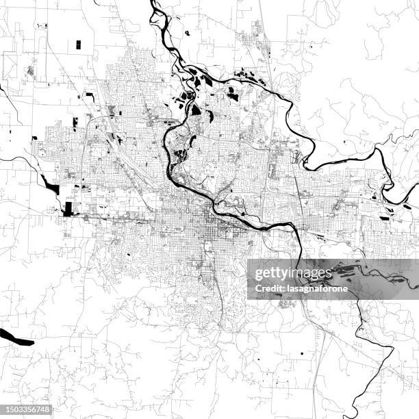 eugene, oregon, usa vector map - willamette river eugene stock illustrations
