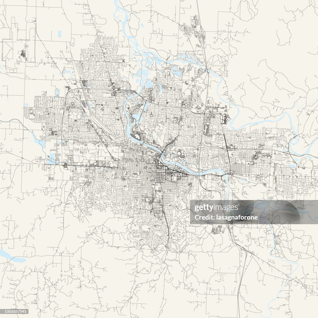 Eugene, Oregon, USA Vector Map