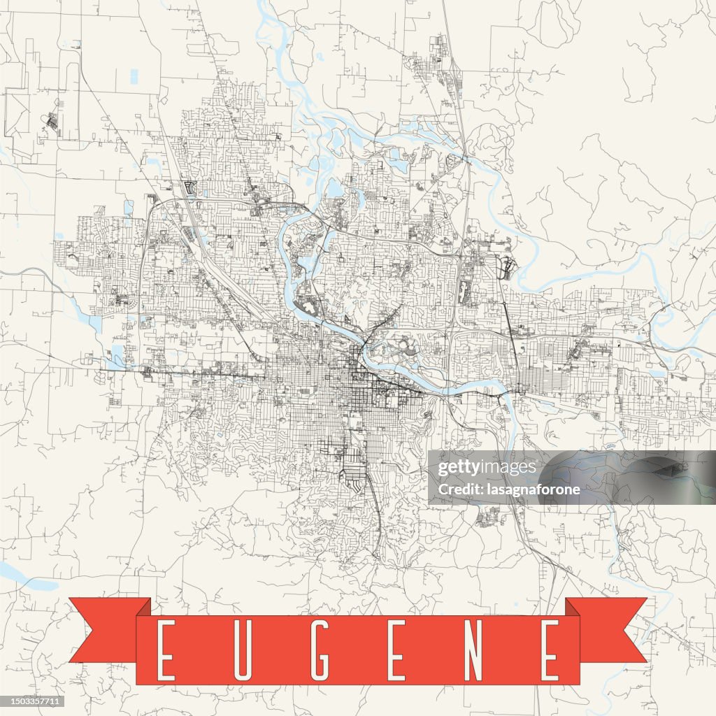 Eugene, Oregon, USA Vector Map