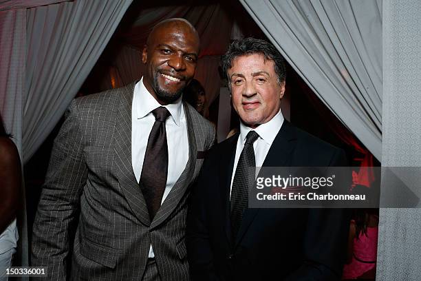 Terry Crews and Sylvester Stallone at Lionsgate World Premiere Of "The Expendables 2" held at Grauman's Chinese Theatre on August 15, 2012 in...