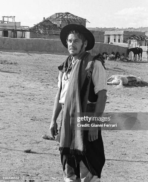 The American actor Ron Randall during the filming of the movie 'Wild Pampa' Almeria, Spain.