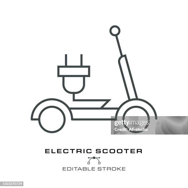 e-scooter icon - editable stroke - scooter stock illustrations