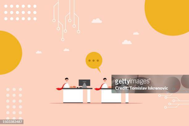 it sector and employees in the company - industrial loft stock illustrations