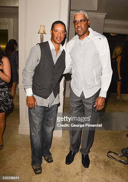 Damon Allen and Julius Erving attends the Joe Carter Classic After Party to support the Children's Aid Foundation at Windsor Arms Hotel on August 15,...