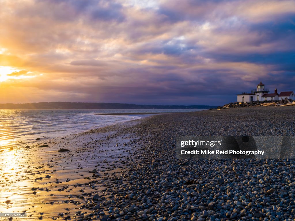 Discovery Park Lighthouse Beach Sunset