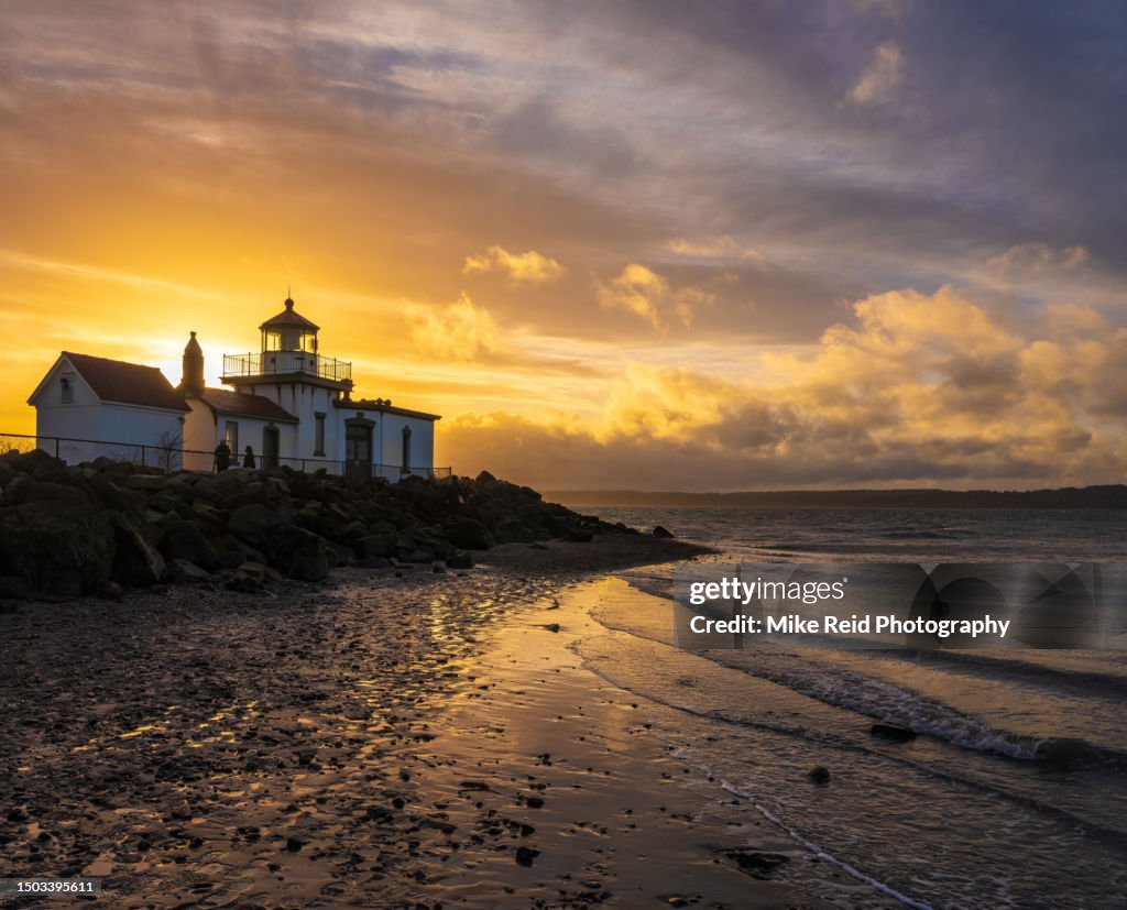 Seattle Discovery Park Lighthouse Sunset