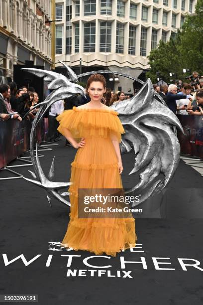 MyAnna Buring attends the season 3 premiere of "The Witcher" at Outernet London on June 28, 2023 in London, England.