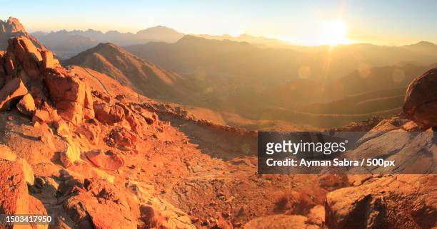 scenic view of mountains against sky during sunset,saint catherine,south sinai governorate,egypt - tourism in south sinai stock pictures, royalty-free photos & images