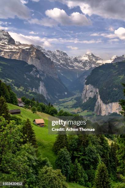 lauterbrunnen valley, switzerland, europe - switzerland stock pictures, royalty-free photos & images