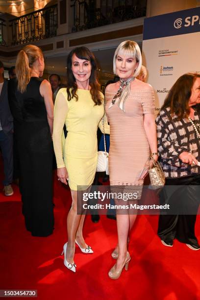 Anna Maria Kaufmann and Kriemhild Siegel attend the German Film Dinner at Hotel Bayerischer Hof on June 28, 2023 in Munich, Germany.