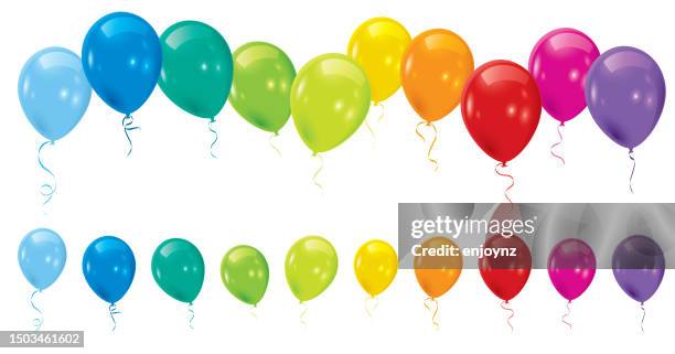 bunte ballons - luftballon stock-grafiken, -clipart, -cartoons und -symbole