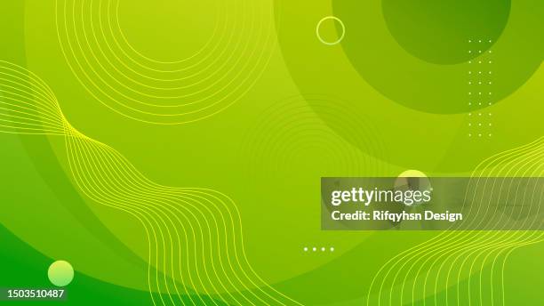 stockillustraties, clipart, cartoons en iconen met modern liquid green gradient abstract background with wave curve layer and geometric shape element - groene acthergrond