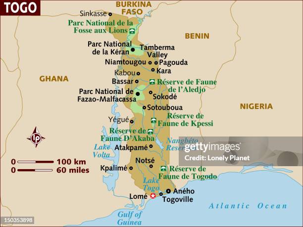 map of togo. - faune stock illustrations