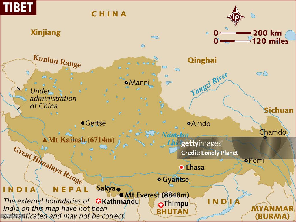 Map of Tibet.