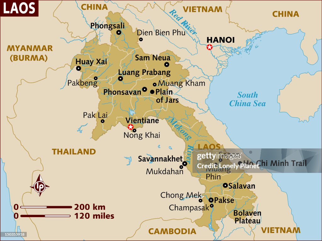 Map of Laos.