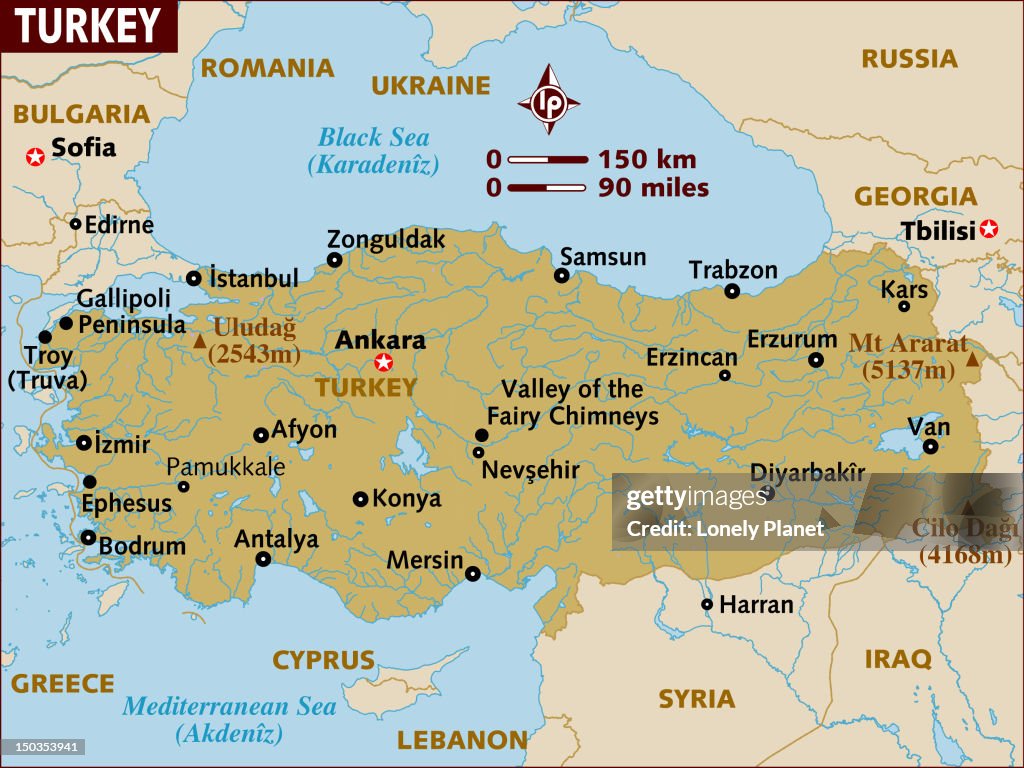 Map of Turkey.