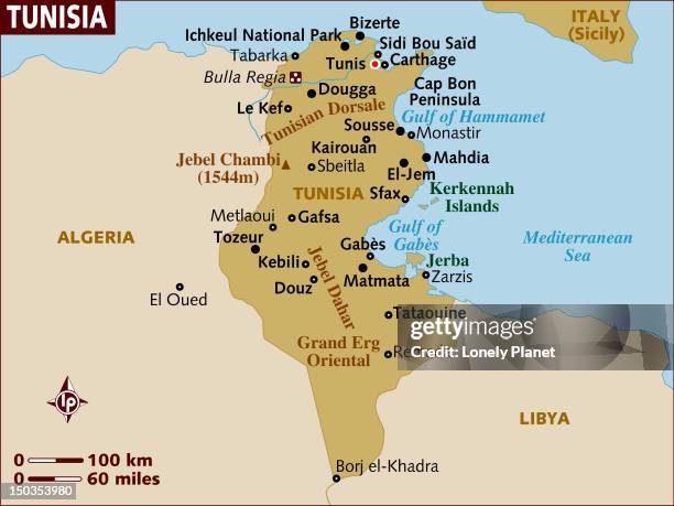 map of tunisia. - kairouan tunisia stock illustrations