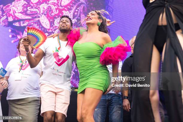 Amor Romeira attends the Gay Pride Opening Speech at Plaza de Pedro Zerolo on June 28, 2023 in Madrid, Spain.