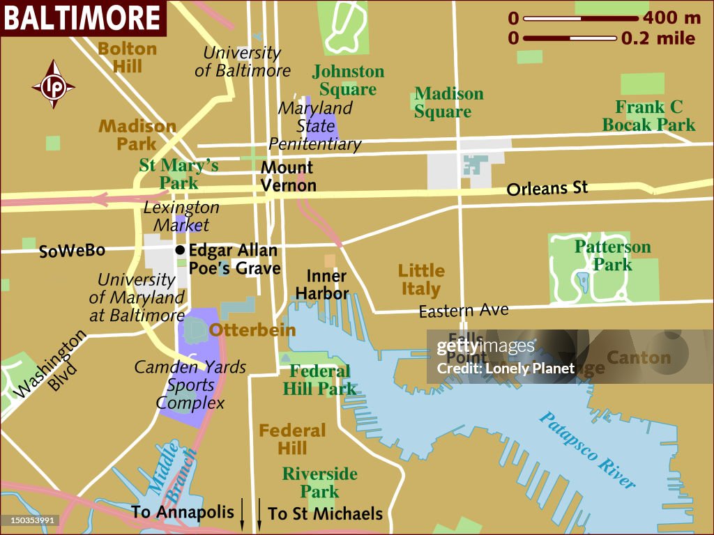 Baltimore Timemap Map Of Baltimore High-Res Vector Graphic - Getty Images