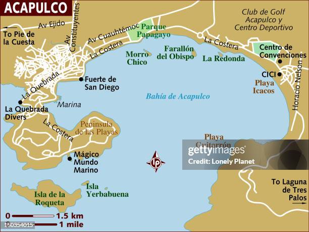 Map Of Acapulco High Res Vector Graphic Getty Images Map Of Acapulco 
