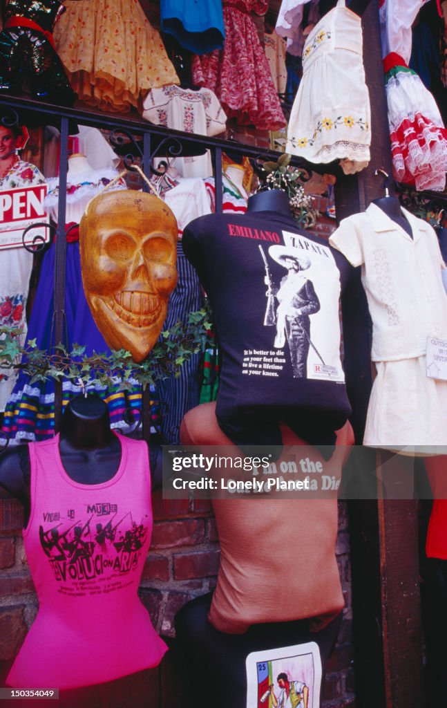 Clothing for sale, Olvera Street, Downtown.