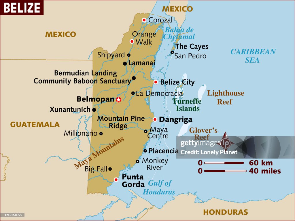 Map of Belize.