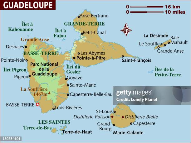 map of guadeloupe. - poisson stock illustrations