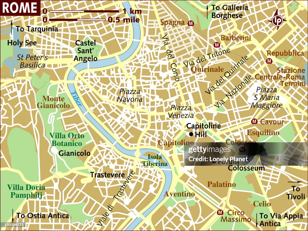 Map Of Rome In Europe Map Of Rome High-Res Vector Graphic - Getty Images