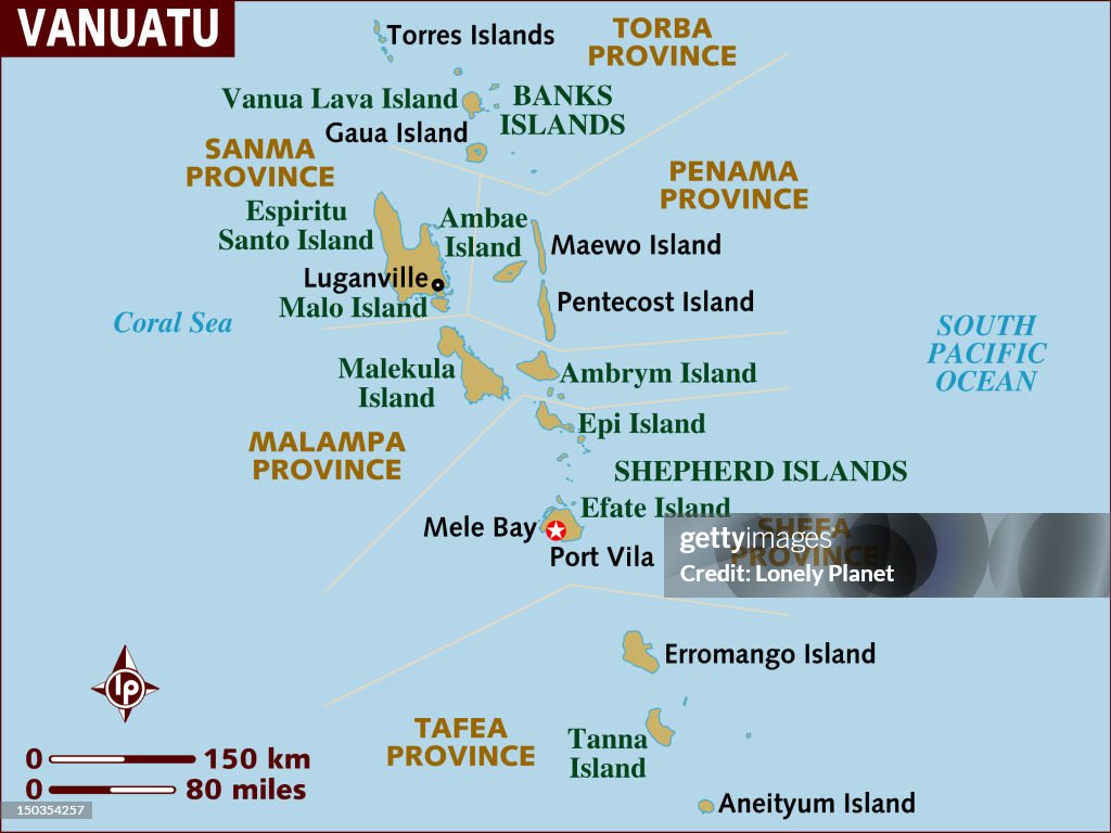 Map of Vanuatu.