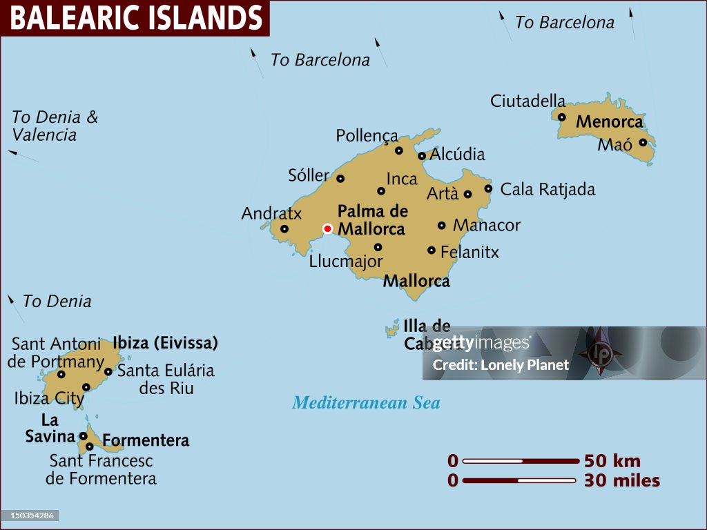 Map of Balearic Islands.