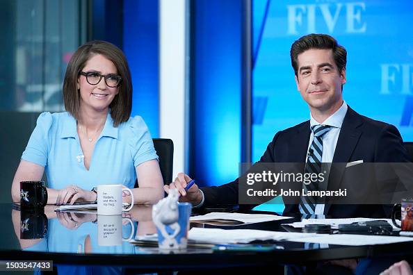 Jessica Tarlov and Jesse Watters attend Fox News' "The Five" at Fox... News Photo - Getty Images
